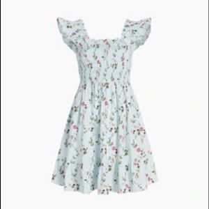 Hill House Elizabeth Nap Dress - Pond Floral Poplin - Pond Floral Poplin / XS